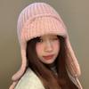 Solid Color Knitted Woolen Hat Korean Style Woolen Crochet Cap Casual Knitted Flying Cap  Outdoor