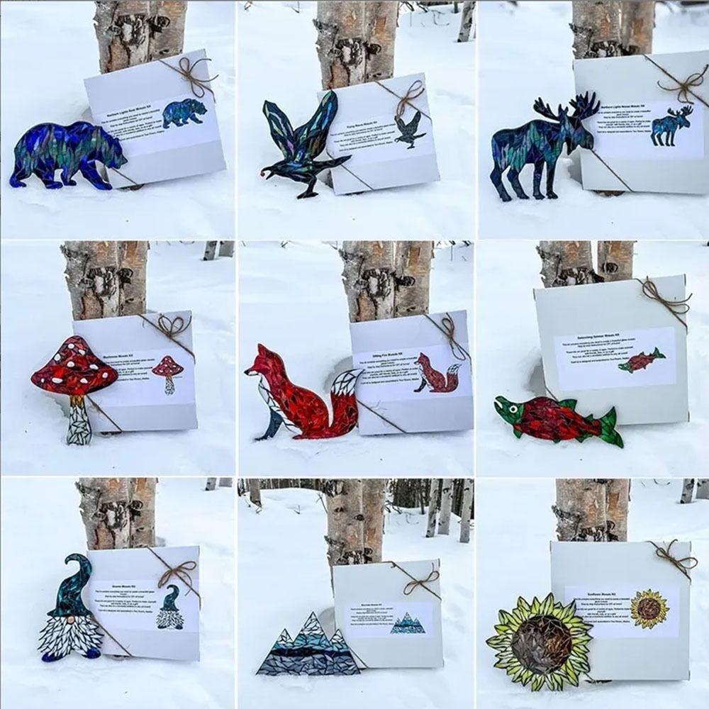 Sunflower Mountain Range Mosaic Ornaments Arts and Crafts Mosaic Arts Funy Stained Glass Craft