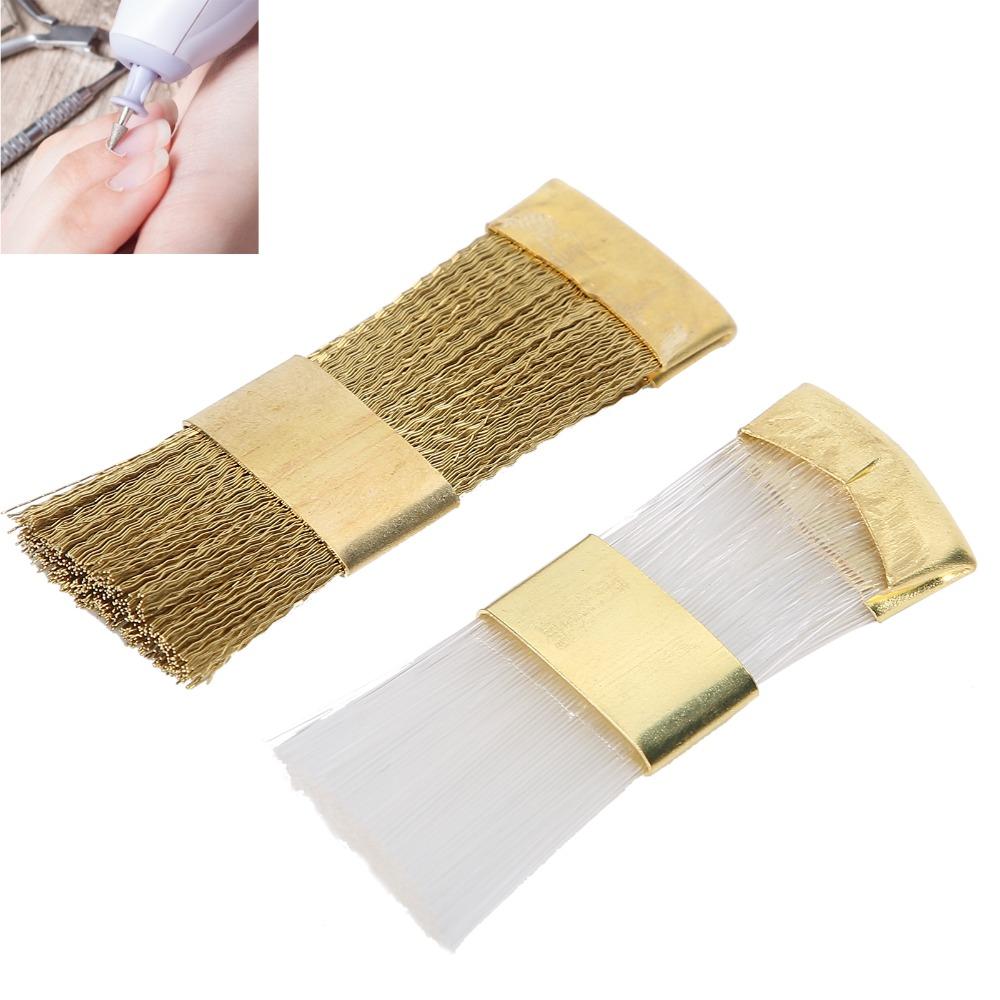 2 Pieces Mini Size Copper Wire Drill Bits Cleaner Nail Drill Bits Cleaner Brush For Manicure