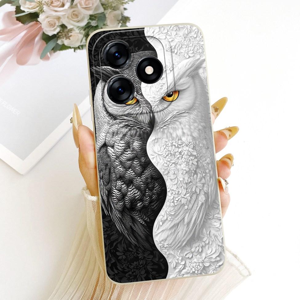 Чехол для Realme C51 RMX3830 Чехол для Realme C53 RMX3760 Крышка Силиконовый Роскошный Модный Мультяшный Забавный 2D Расписной