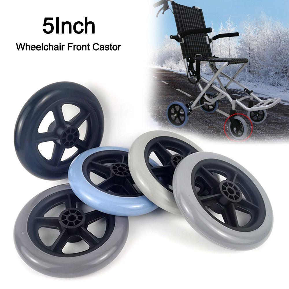 Противоскользящее переднее колесо для инвалидной коляски 5 дюймов, колесо для дорожной тележки, аксессуары для инвалидной коляски