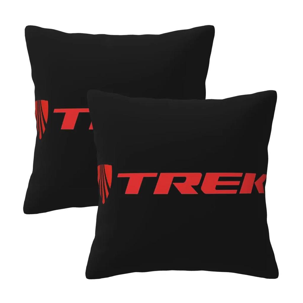 Trek Bike Logo 2 pcs Square Pillowcase Pillow Cover Cushion Zip Decorative Comfort Throw Pillow for Home Car