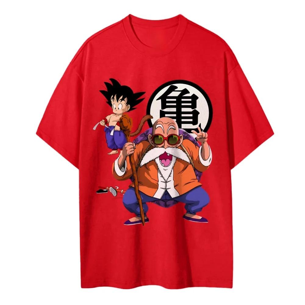 2026 New Summer Dragon Ball 40th Anniversary Master Roshi Cotton Anime Printed T-shirt Extra Size Casual Streetwear Unisex