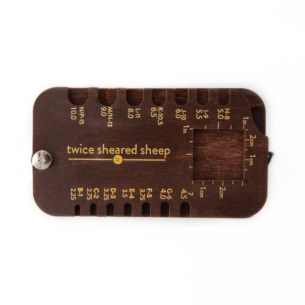 Beechwood Knitting Multi Tool Craft Tool Needle Gauge WPI Tool For Crochet Lovers