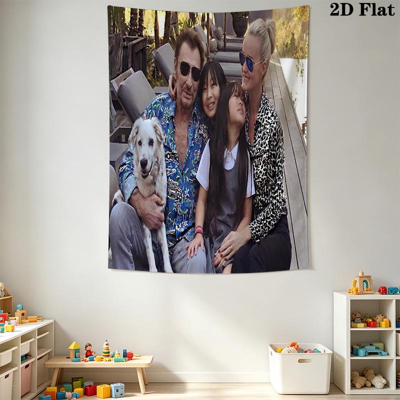 Johnny Hallyday'S Legacy Lives Tapestry Background Cloth Fashion Print Homestay Soft Decoration Tapestry Background Wall Hanging Cloth