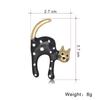 Black White Cat Brooches Enamel Scarf Adjuster Fashion Clothing Fixing Pins  For Men Women