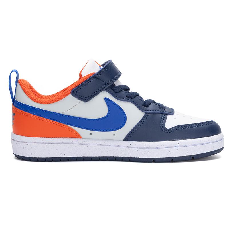 Nike Court Borough Low Recraft PS Midnight Navy Team Orange Kids Sneakers White Light-Silver Hyper-Royal DV5457-401