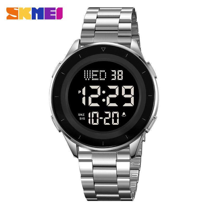 Взрывной момент американские стальные поясные электронные часы круглые модные многофункциональные спортивные водонепроницаемые электронные часы