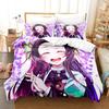 3D-принт Kochou Shinobu Постельное белье Аниме Demon Slayer Комплект постельного белья 135x200 Подростки Мальчики Твин Одинарный Queen King Полный пододеяльник Комплекты
