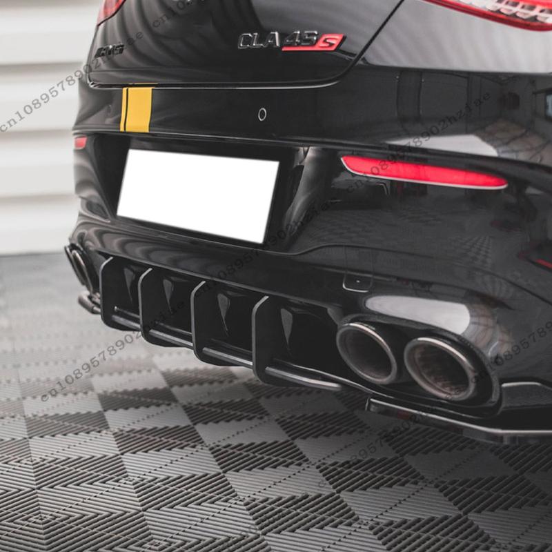 Maxton Style Rear Diffuser For Mercedes CLA Class C118 CLA35 CLA45 AMG 2019-2024 Gloss Black Rear airflow Splitters Accessories
