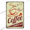 Coffee Vintage Signs Tin Metal  Art Iron Painting Decoration Cafe Pub Club Bar Retro Poster Wall Stickers Home Decor 20x30cm