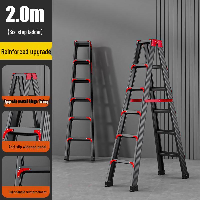 Aluminum Alloy Thickened Folding Ladder for Household and High-Altitude Use