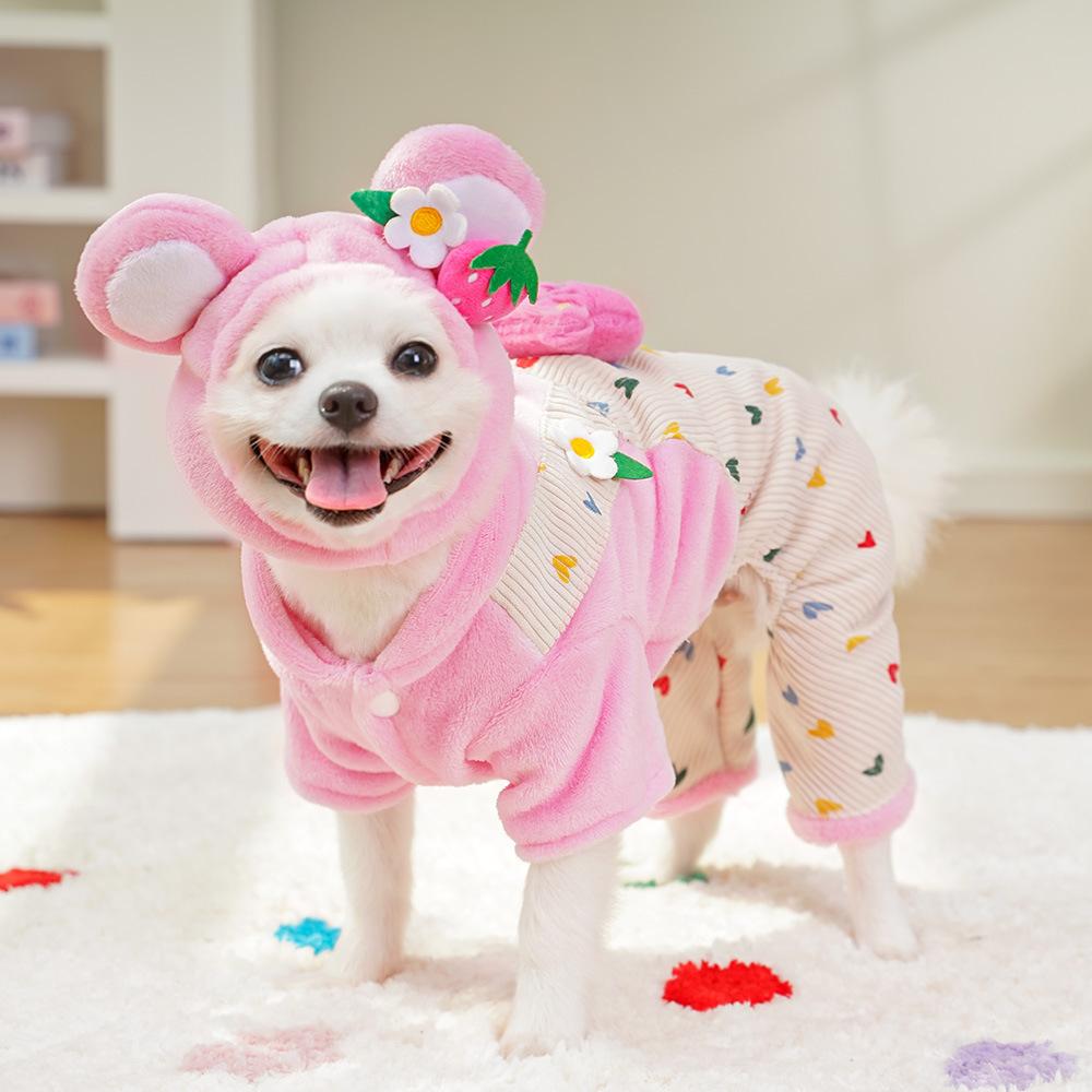 Новая осенне-зимняя одежда для домашних животных, флисовая одежда для собак и кошек с ремешком, для тедди, бигбеара, корги, товары для кошек