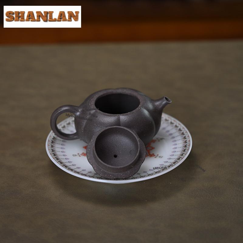 150ml Retro Yixing Purple Clay Teapots Handmade Cold Riverpot Raw Ore Green Gray Section Mud Kettle Zisha Tea Set Accessories