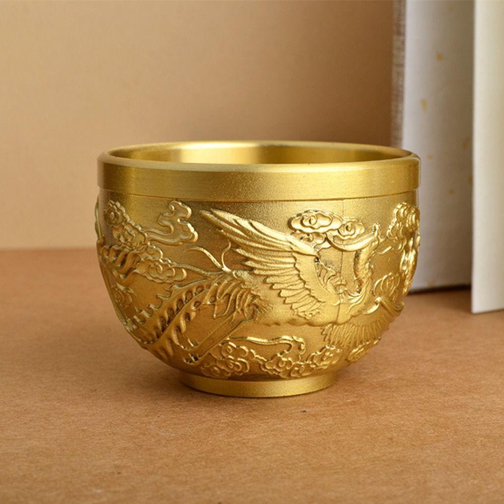 Good Luck Brass Drinking Cup Traditional Brass Feng Shui Bowl Living Room