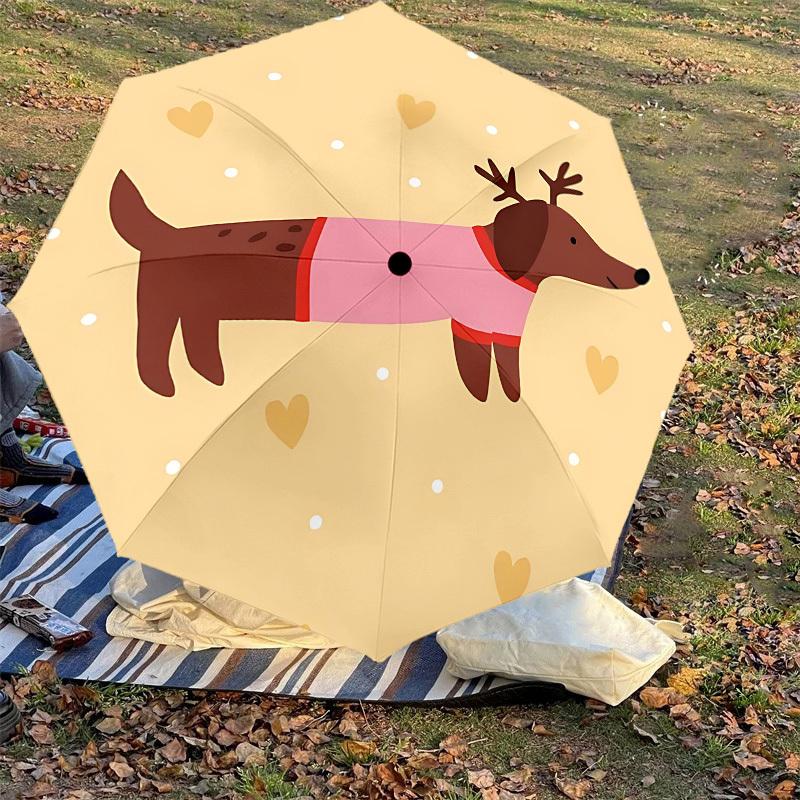 1PC dog reindeer Automatic Open/Close Umbrella with Windproof, 8-Rib Sturdy Canopy, Durable Ribs, Fashionable Design1339A
