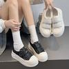 Leather Women's Shell Head Sports Board Shoes 2025 Spring and Autumn New Velcro Platform Muffin Biscuits Little White Shoes