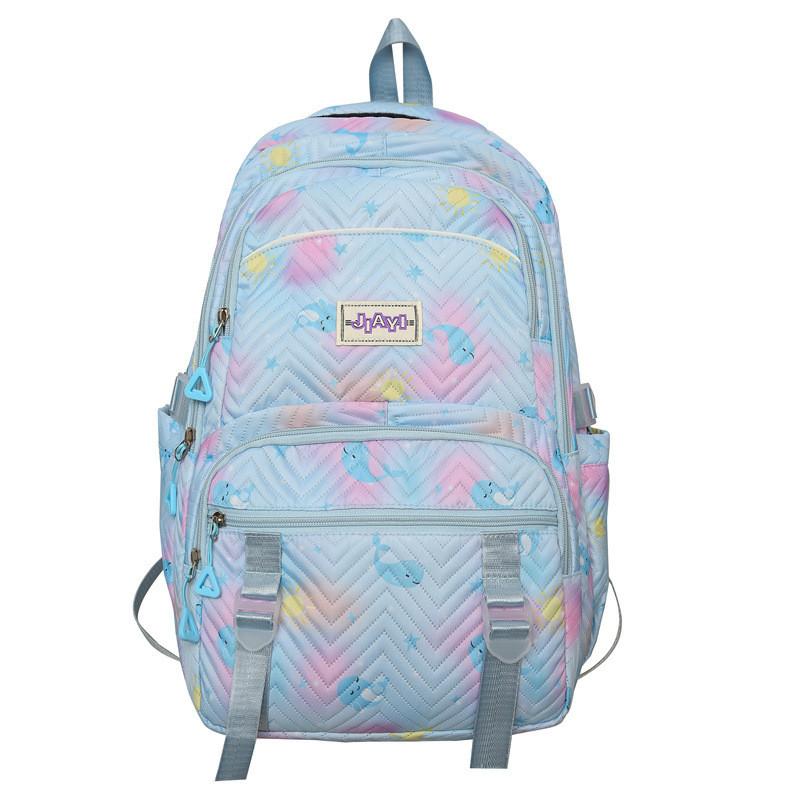 Colorful Spotted Cute Whale Print Large Capacity Student Backpack For Teens