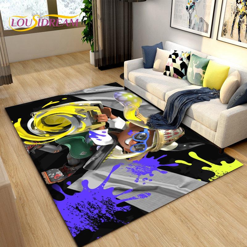 Splatoon, коврик для компьютерных игр, мультяшный коврик, коврик для гостиной, спальни, дивана, коврик для двери, детский игровой нескользящий напольный коврик