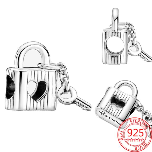 Новый брелок-ключ в виде божьей коровки и сердца, подходит для оригинального модного браслета из стерлингового серебра S925, брелок-подвеска для девочки, подарок