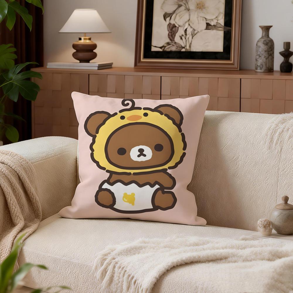 Милый набор из 4 наволочек для подушек Rilakkuma 50x50 45x45 40x40 Декоративная наволочка для дивана Домашний декор