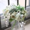 Artificial Flowers Bunch Realistic Faux Silk Flowers Long-Lasting Hydrangea Rose Fake Flowers for Vase Flower Arrangement Home Decor Wedding