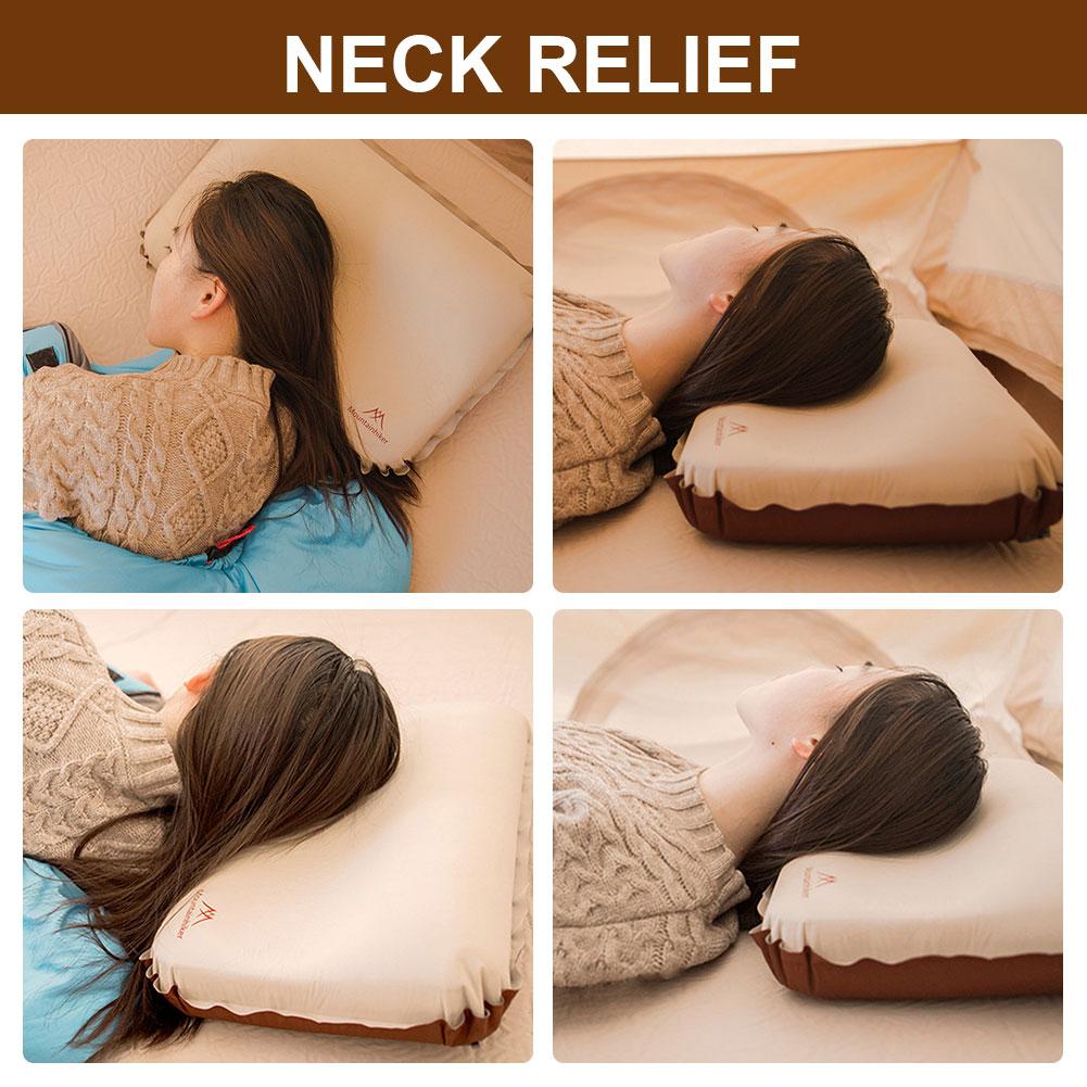 Ultralight Inflatable Pillow Neck Protect Outdoor Sleeping Pillow Ergonomic Compressible Travel Pillow for Camping Travel Hiking