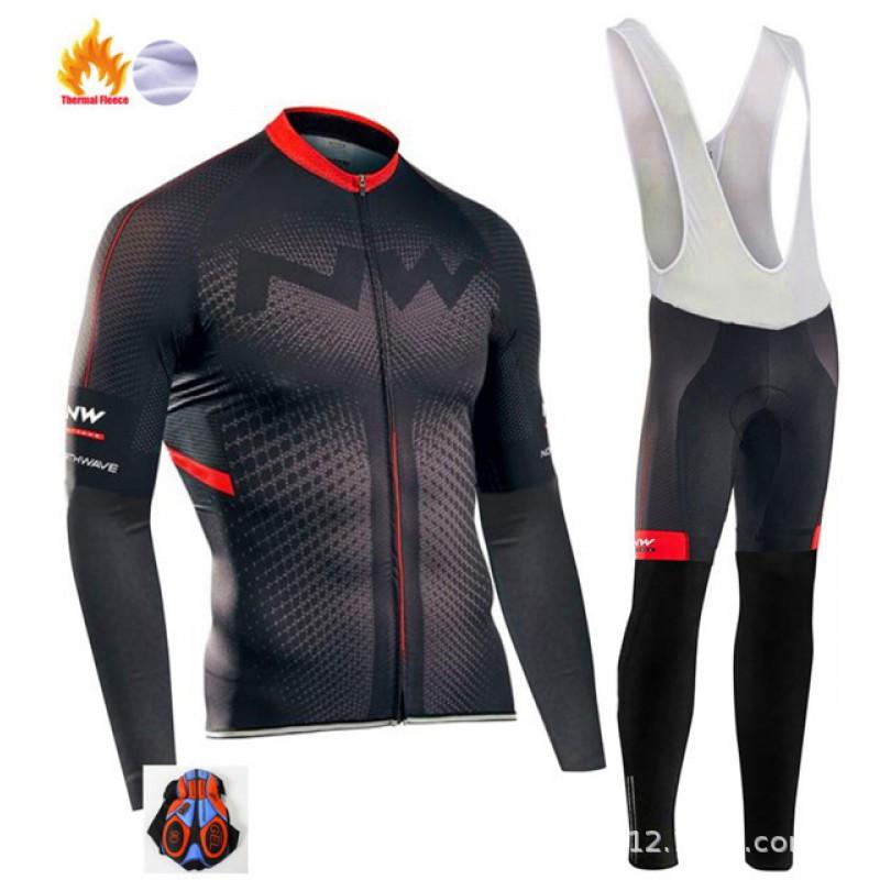Fleece Cycling Jersey Long Sleeve Winter Thermal Bike Wear Men Women Road Team Apparel