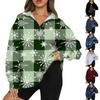 Women's Fashion Casual Long Sleeve Printed Zipper Turtleneck Drop Shoulder Sweatshirt Top