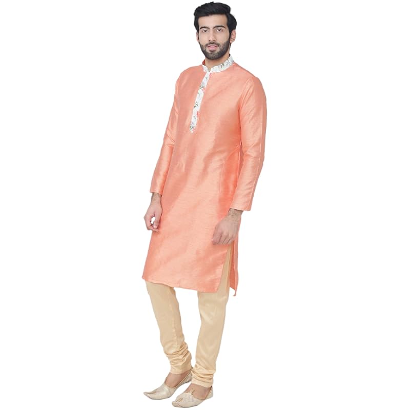Мужской комплект Kurta Pyjama из искусственного шелка Other с жилетом от Manyavar (JAST099-333)