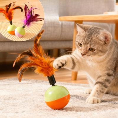 Интерактивная игрушка-неваляшка для кошек, забавная дразнилка для котят, самокачающаяся, с когтеточкой, прочная, для кусания, аксессуары для дразнилок для кошек