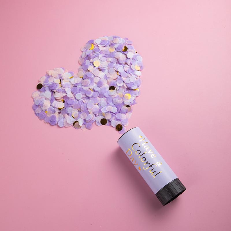 Мини-салютный пистолет «Макарон» Маленький подарочный фейерверк с конфетти «Макарон» Мини-салют, скрученный вручную