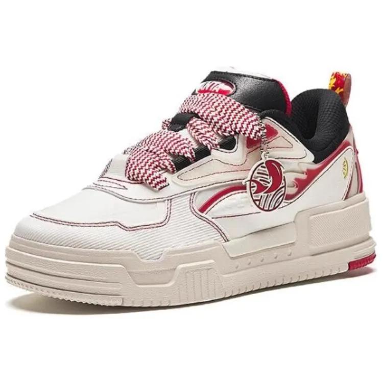 Anta Low top Skateboard Shoes Men's White Red Black (Unisex) Skate Shoes 112418041 5