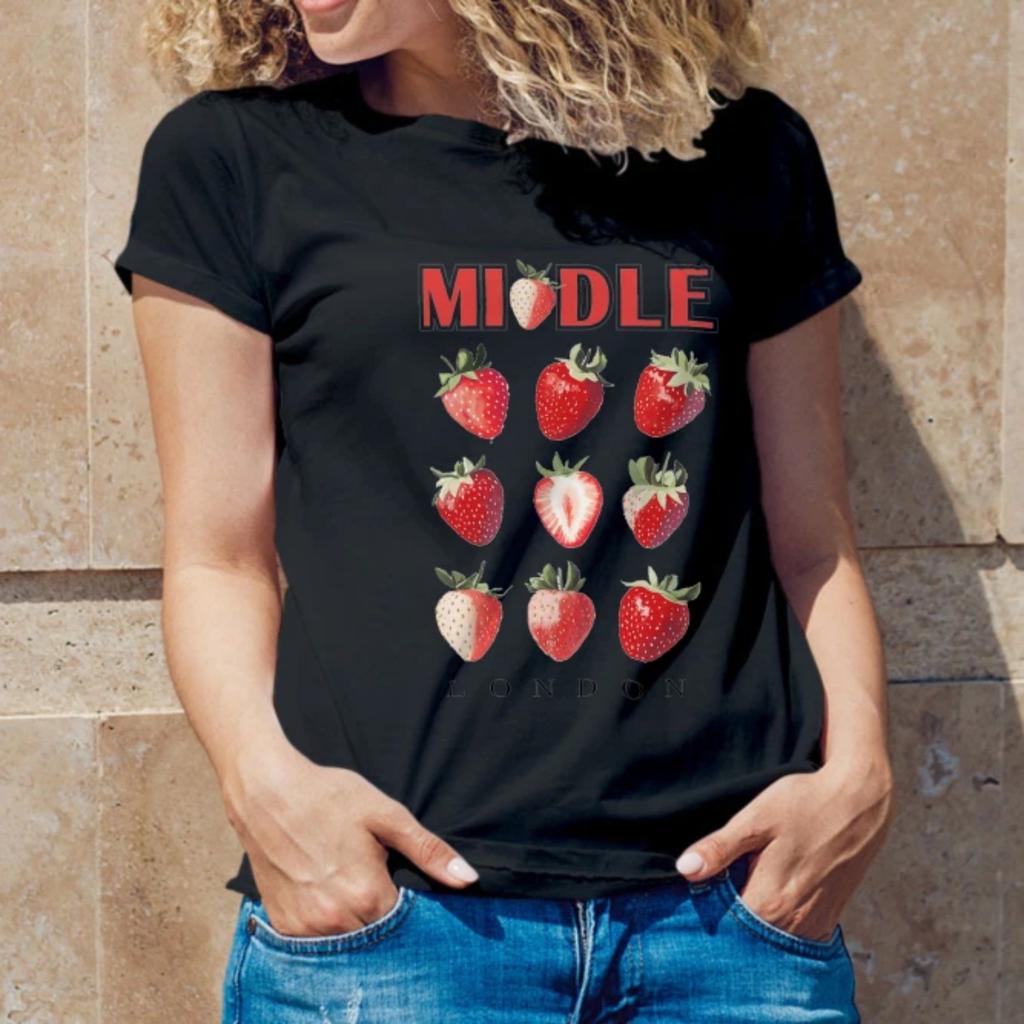 Comfortable Women's T-Shirt Cute Little Bear Graphic SpringSummer Collection Trendy 2025 Fast Shipping