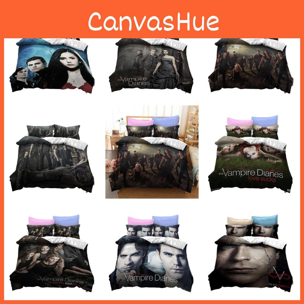 Комплект постельного белья с 3D-принтом «Дневник вампира», мягкий и прочный материал из полиэфирного волокна