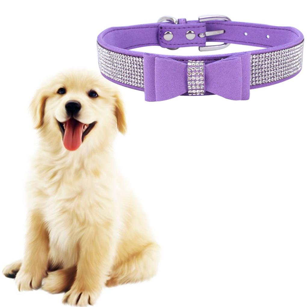 Декор для питомца Щенок Собака Кошка Регулируемый ошейник реквизит Ремешок Пряжка Стразы ПУ кожа