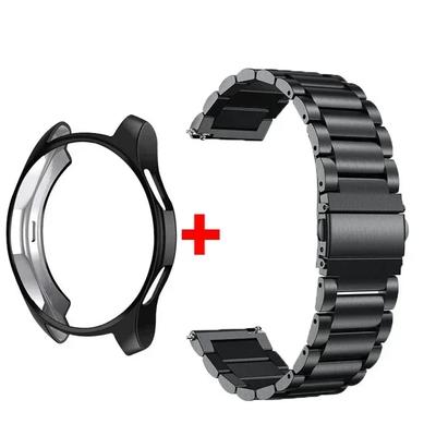 Ремешок+Чехол для Samsung Galaxy Watch 6 5 4 44мм 40мм Classic 46мм 42мм Браслет из нержавеющей стали Ремешок для Galaxy Watch 3 5 Pro 41 45мм