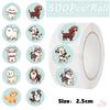 500 шт./рулон Q Pet Dogs Kids Rewards Stickers - DIY Scrapbooks Декор Альбом Запечатывание Этикетки Наклейки