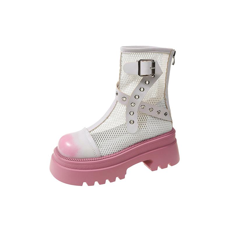 Женские ботильоны высокого качества из мягкой кожи на платформе, крутые женские ботильоны в готическом стиле, новая уличная летняя обувь для женщин