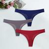 Ice Silk G-String for Women Sexy Seamless Thongs Panties Cotton Women Underwear Girls Ladies Bikini Briefs Lingerie 3 Pcs/set