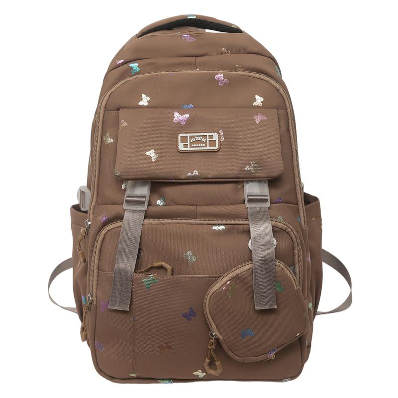 Schoolbag Korean version ins High value junior high school student schoolbag Harajuku floral large capacity backpack college student backpack female
