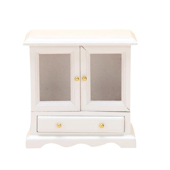 Tiny Storage Cabinet DIY Photo Props 3D Durable 1:12 Dollhouse Scene Decoration Bookcase Micro Landscape Furniture