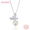 Линдон Стерлингового Серебра 925 Классическое Женское Ожерелье Кулон Циркон Модный Подарок