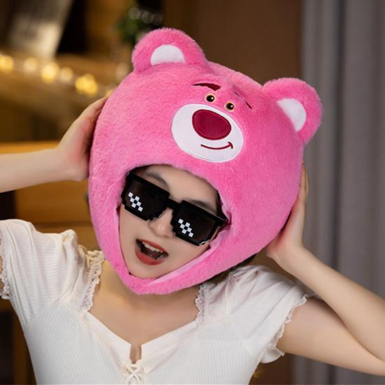 Медведь Плюшевая Шапка Pp Хлопок Наполненный Эластичный Мягкий Теплый Зимний Косплей Форма Животного