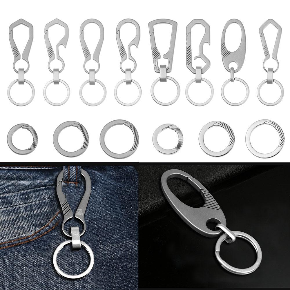 High-Quality Real Titanium Lettering Keychain Men Keychains Jewelry Holders EDC Key Rings