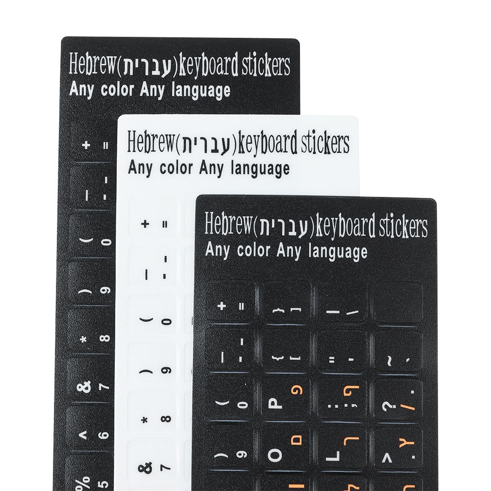 Wear-resistant Keyboard Covers Laptop Hebrew Letter Label Sticker Alphabet Layout Keyboard Stickers