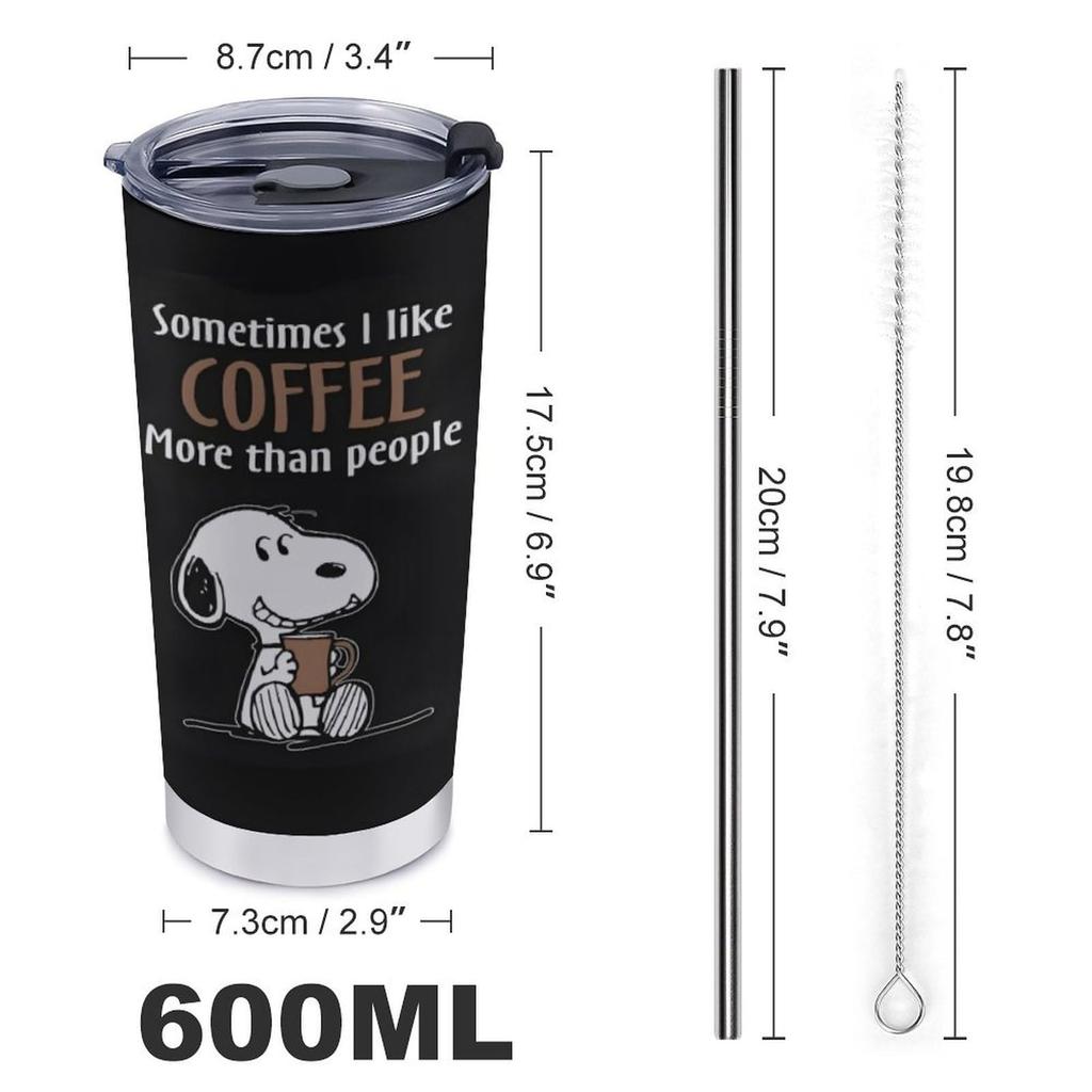 Snoopy Tumbler, Mug, Coffee Cup, Convenience Store Cup, Insulated, Insulated, Water Bottle, Direct Drinking, Stainless Steel, with Lid, Portable,