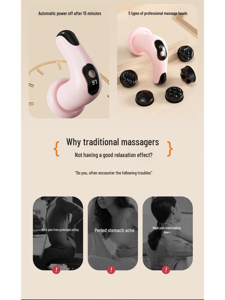 Портативный беспроводной массажер для живота - Ручной прибор для моделирования тела и удаления жира