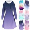 Women's Halloween Dress Casual Women Long Sleeve Autumn Dress Drawstring Hoodie Dress