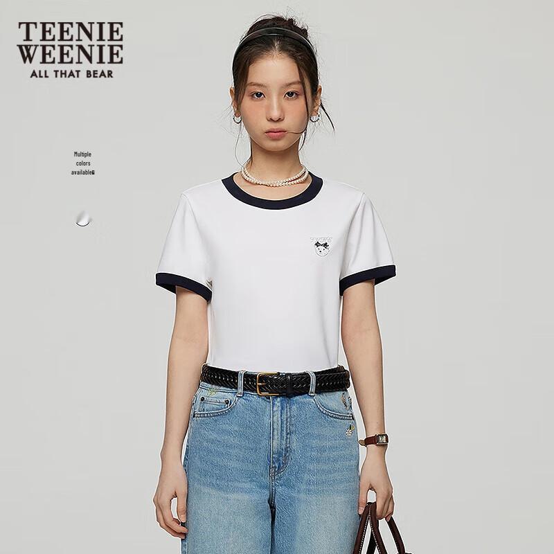 Teenie Weenie Women's Bear Print Round Neck T-Shirt
